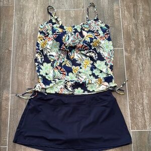 Jantzen Navy Floral One Piece Swimsuit